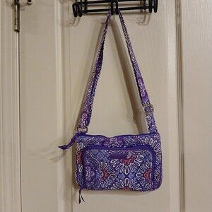 Vera Bradley Lilac Tapestry Little Hipster Crossbody bag purse